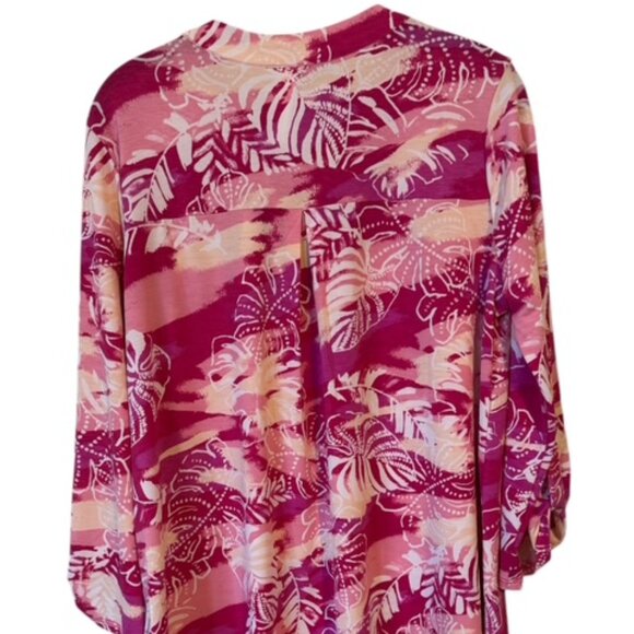 ❤️NWT PERFECT for SUMMER  PINK PRINT TOP  MEDIUM    #G - Picture 4 of 8